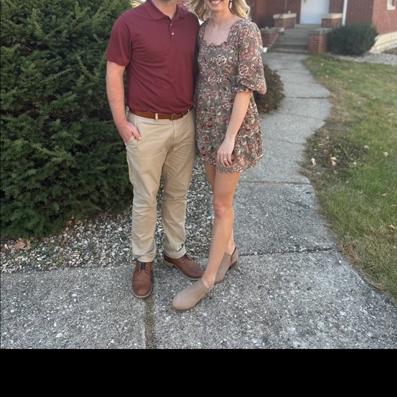 Gorgeous green and burgundy dress size Sm - Picture 3 of 4